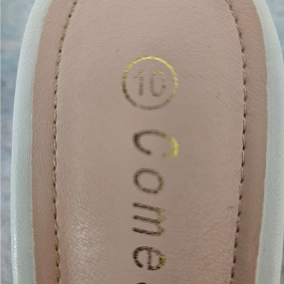 Comshun Low Block Heel Sandals White Women’s 10M - Picture 3 of 5